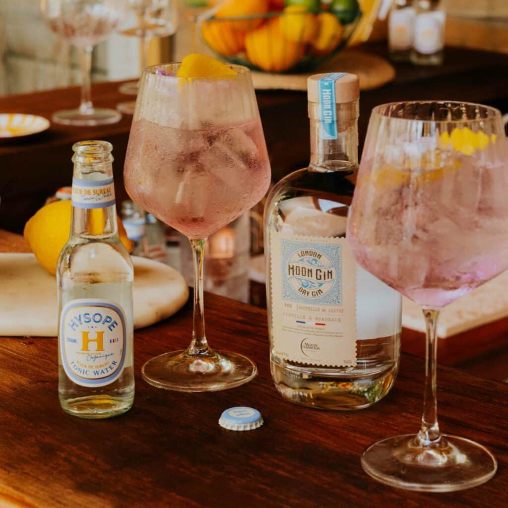 hysope premium mixers français bio cocktail gin to moon harbour tonic water fleur de sureau