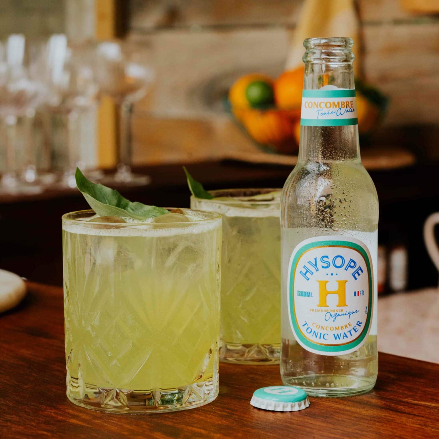 hysope premium mixers français bio cocktail basil smash tonic water concombre