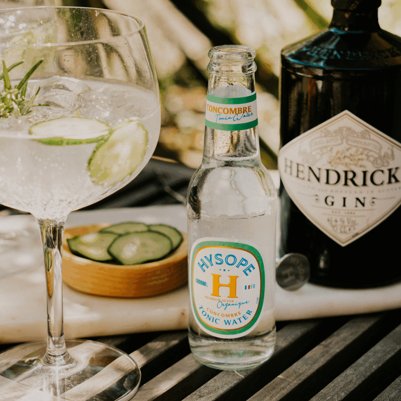 Le Gin Tonic parfait pour cet été avec le Tonic Water Concombre Hysope et le gin Hendrick's