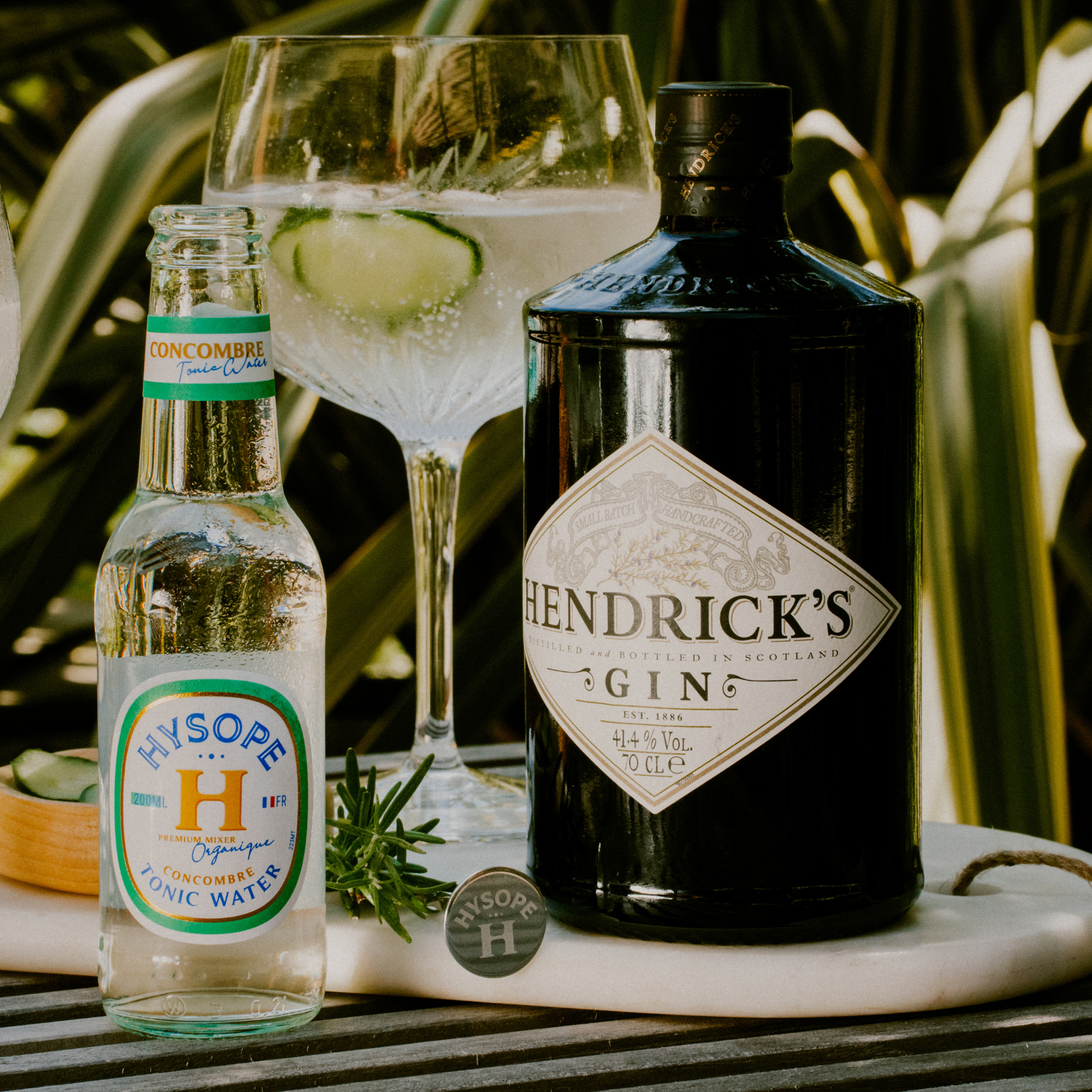 Variante super fraiche du Gin Tonic avec du Tonic Water Concombre Hysope et de gin Hendrick's !